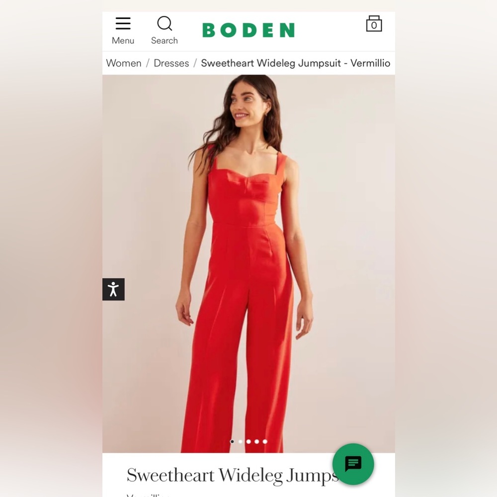 Boden sweetheart Wideleg Jumpsuit. UK Brand